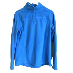 Alpine Design 1/4 Zip Juniors Large Pullover Fleece Shirt Blue Long Sleeve Basic